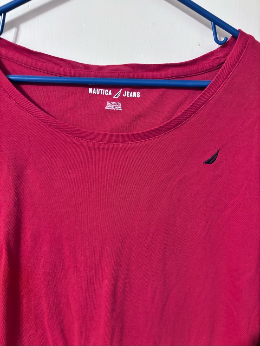 Nautica Vibrant Red Crew Neck Top